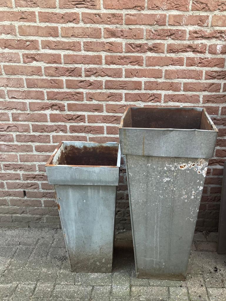 Bloembakken 2x, Ophalen, Gebruikt, Minder dan 60 cm, Vierkant
