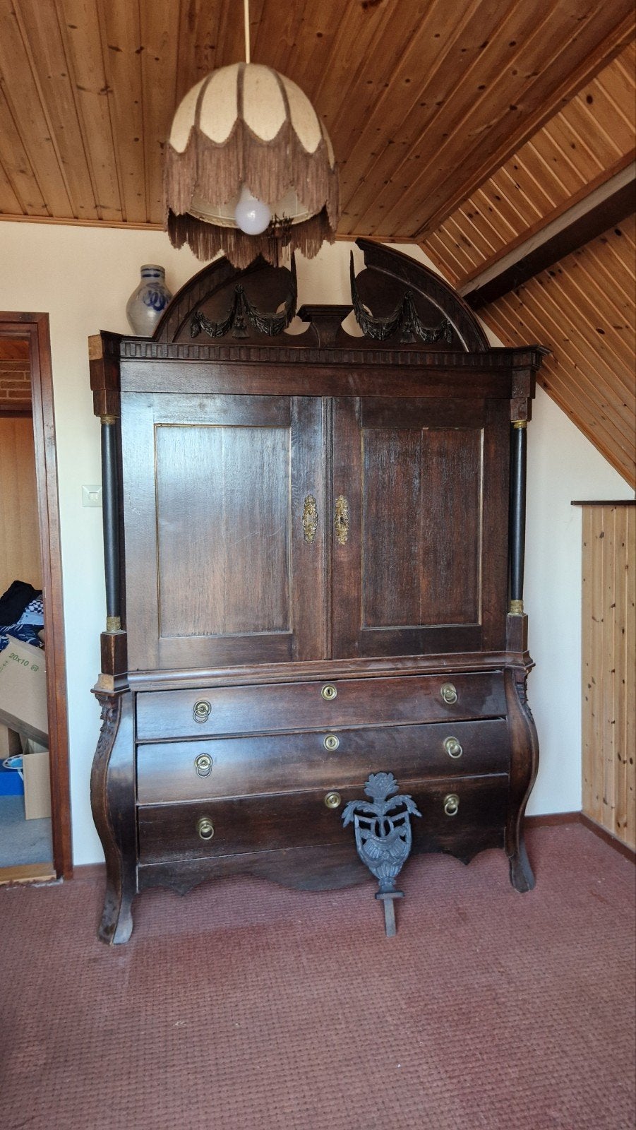 Antiek Fries Empire Kabinet - 160x245 cm met opzetstuk, Ophalen of Verzenden
