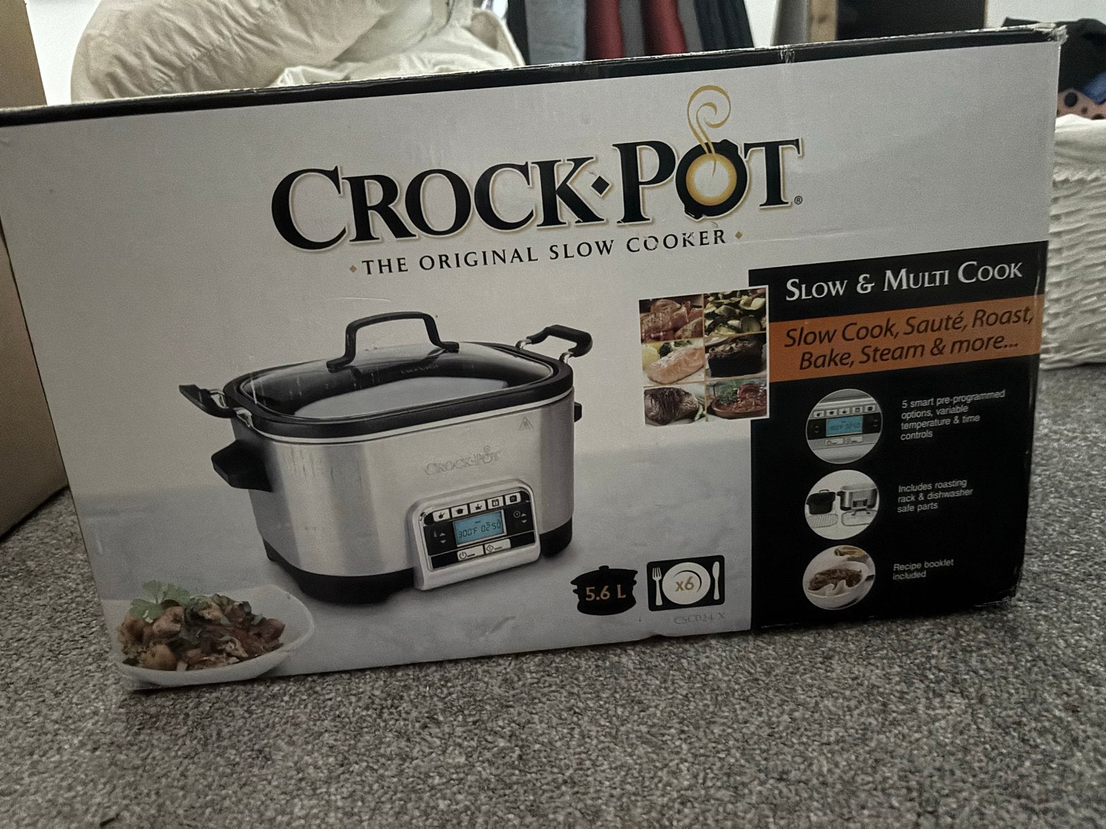 Crock-Pot Slow & Multi Cooker 5.6L, Ophalen of Verzenden, Vaatwasmachinebestendig, Zo goed als nieuw