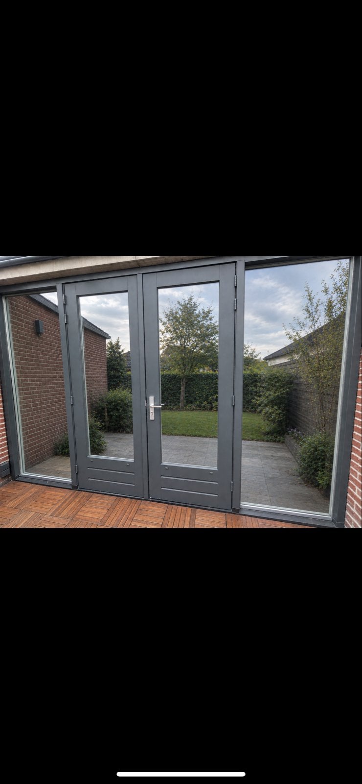 Set van openslaande deuren en ramen (HR++), Ophalen, Gebruikt, 120 cm of meer, 215 cm of meer