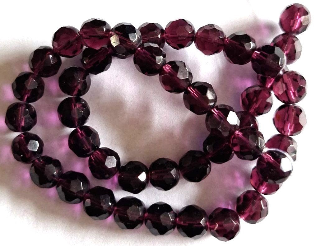 Streng facet geslepen kristal glas kralen amethyst 10 mm, Hobby en Vrije tijd, Kralen en Sieraden maken, Verzenden, Nieuw, Kraal