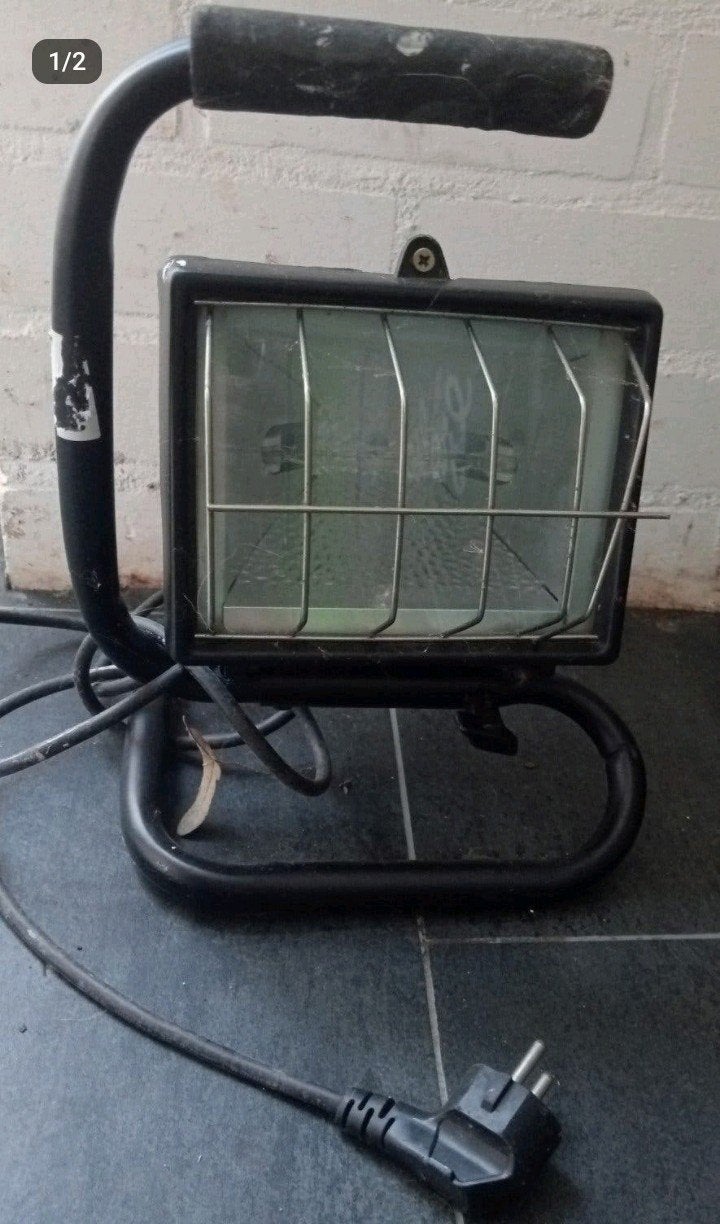 Halogeen bouwlamp 500W met statief, Gebruikt, Met statief, Ophalen of Verzenden, Lamp met armatuur