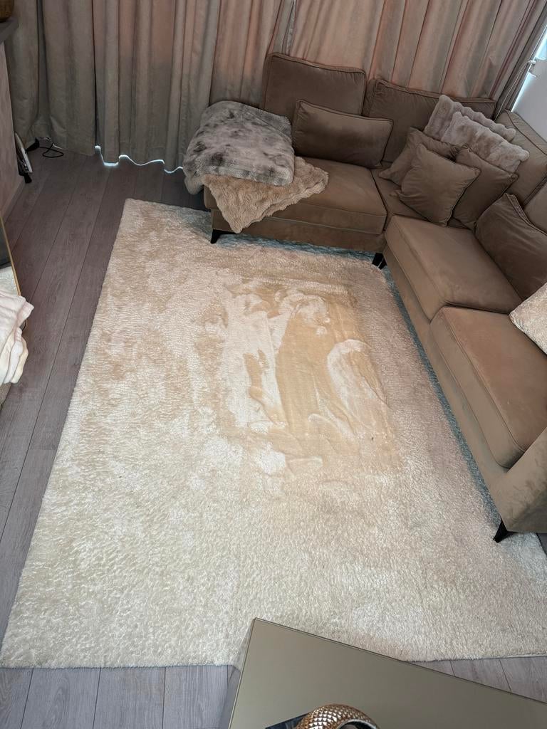 Zacht vloetkleed van Trendcarpet 200X190, Ophalen, Gebruikt, Beige, 150 tot 200 cm