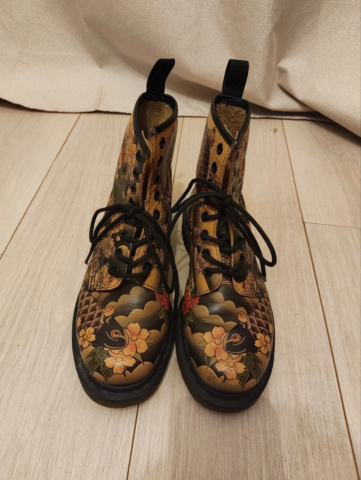 Dr martens tattoo koi, Beige, Lage of Enkellaarzen, Dr martens, Ophalen of Verzenden