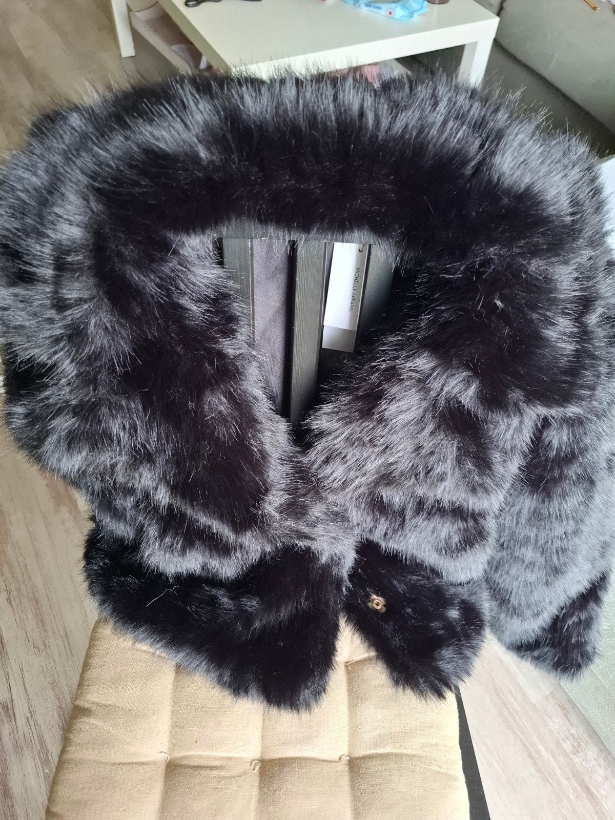 Zwarte faux fur jas van Michelle Apparel, Maat 38/40 (M), Zwart, Nieuw, Ophalen of Verzenden