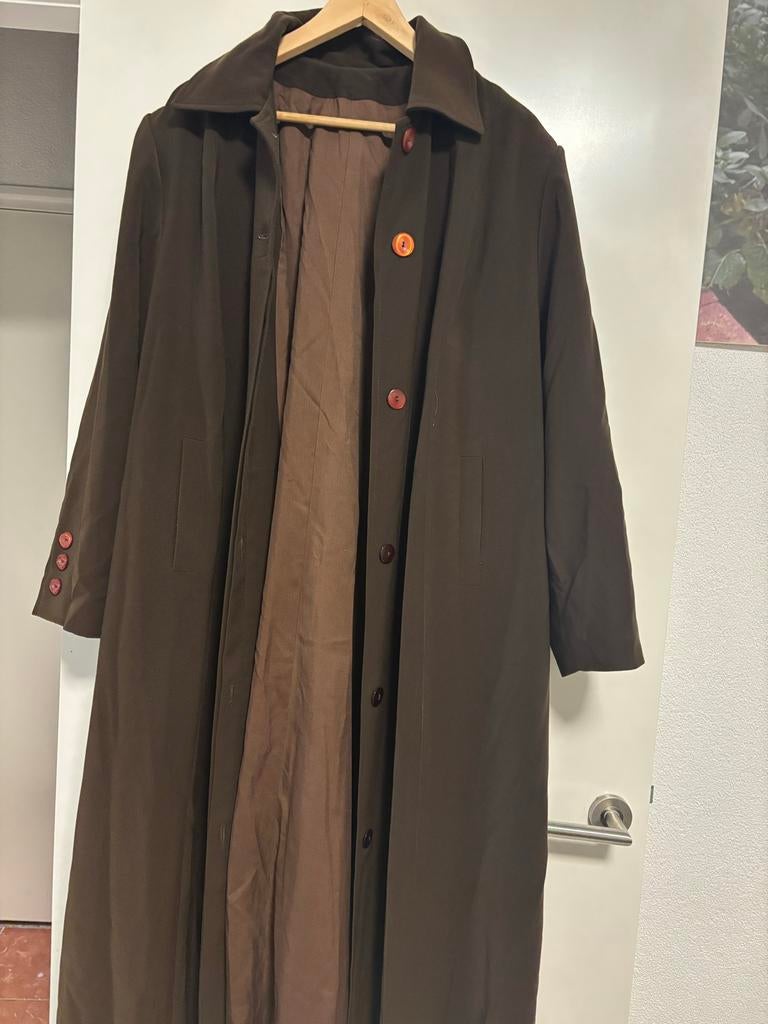 Lange damesjassen - Bruin, Ophalen, Gedragen, Maat 42/44 (L), Bruin