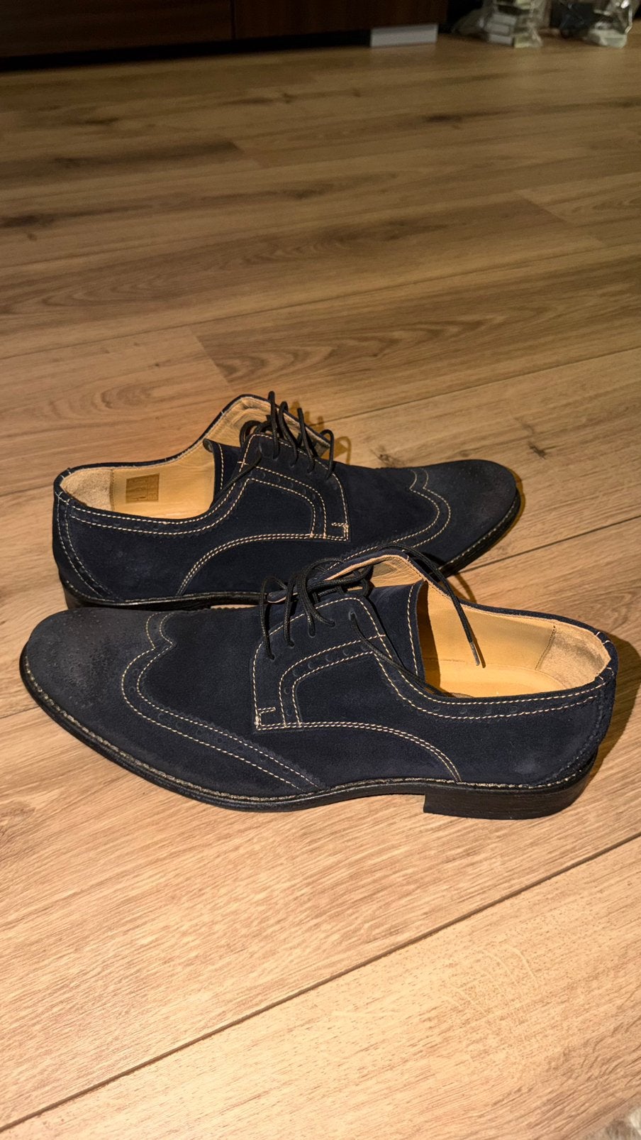 Praeses heren schoenen donkerblauw suède, Ophalen of Verzenden, Gedragen, Blauw