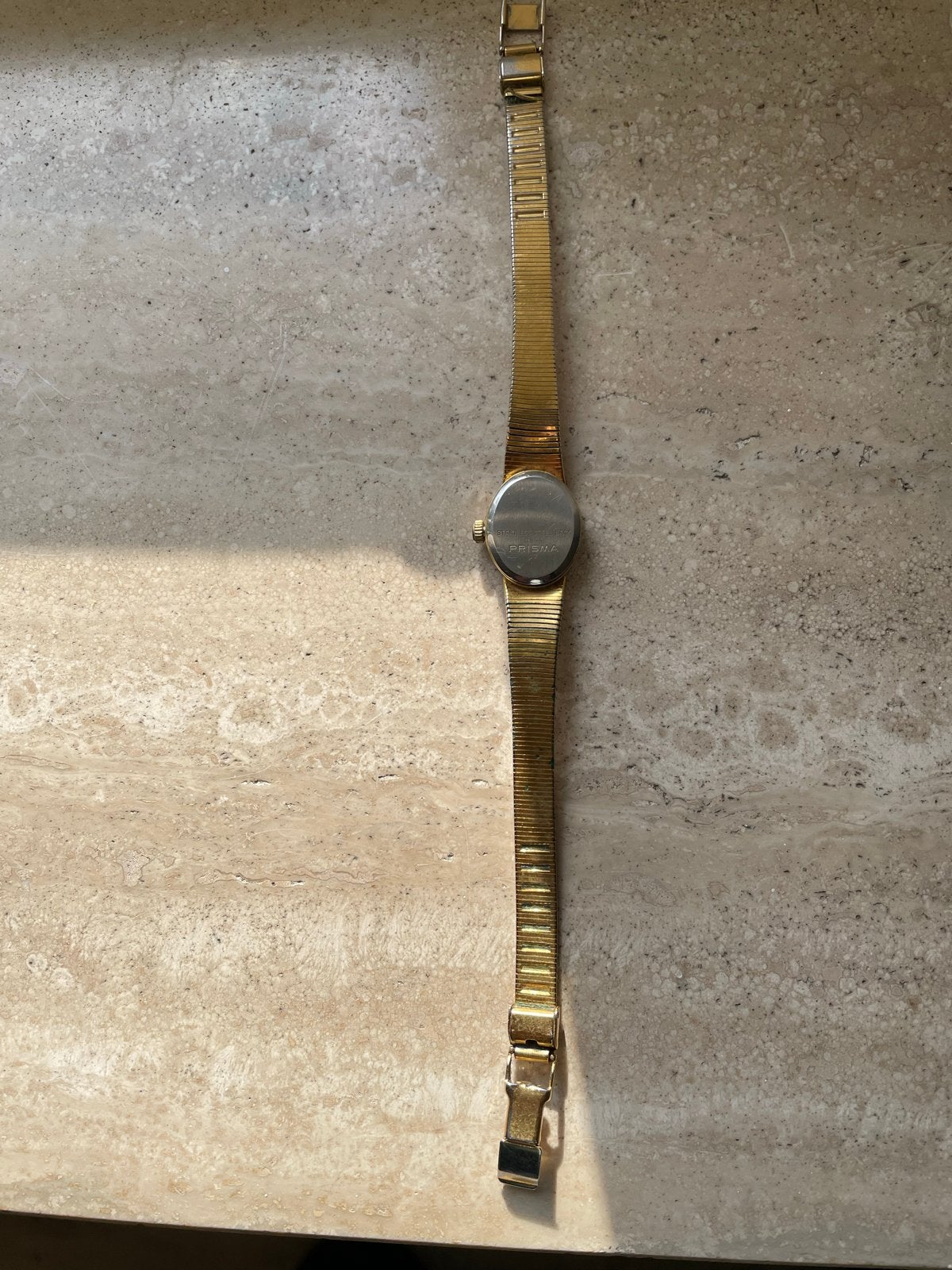 Prisma Dameshorloge Goudkleurig - Vintage Elegantie, Overige merken, Overige materialen, Gebruikt, Polshorloge