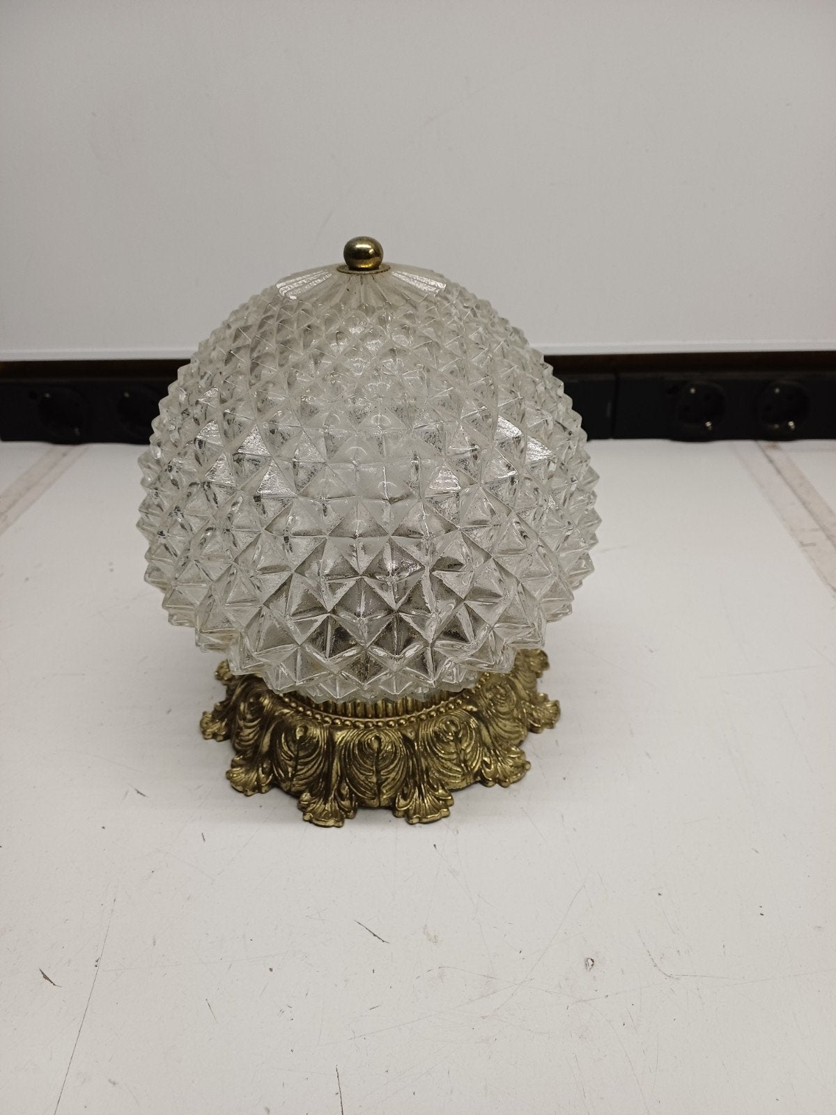 Vintage Ananas Plafondlamp Jaren 60/70 - Glas & Messing, Ophalen of Verzenden