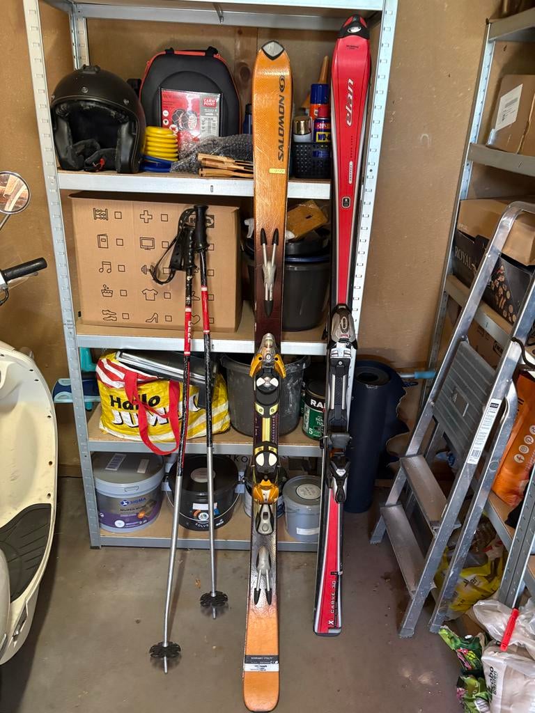 Salomon en Elan ski's met stokken, 160 tot 180 cm, Gebruikt, Skiën, Ski's