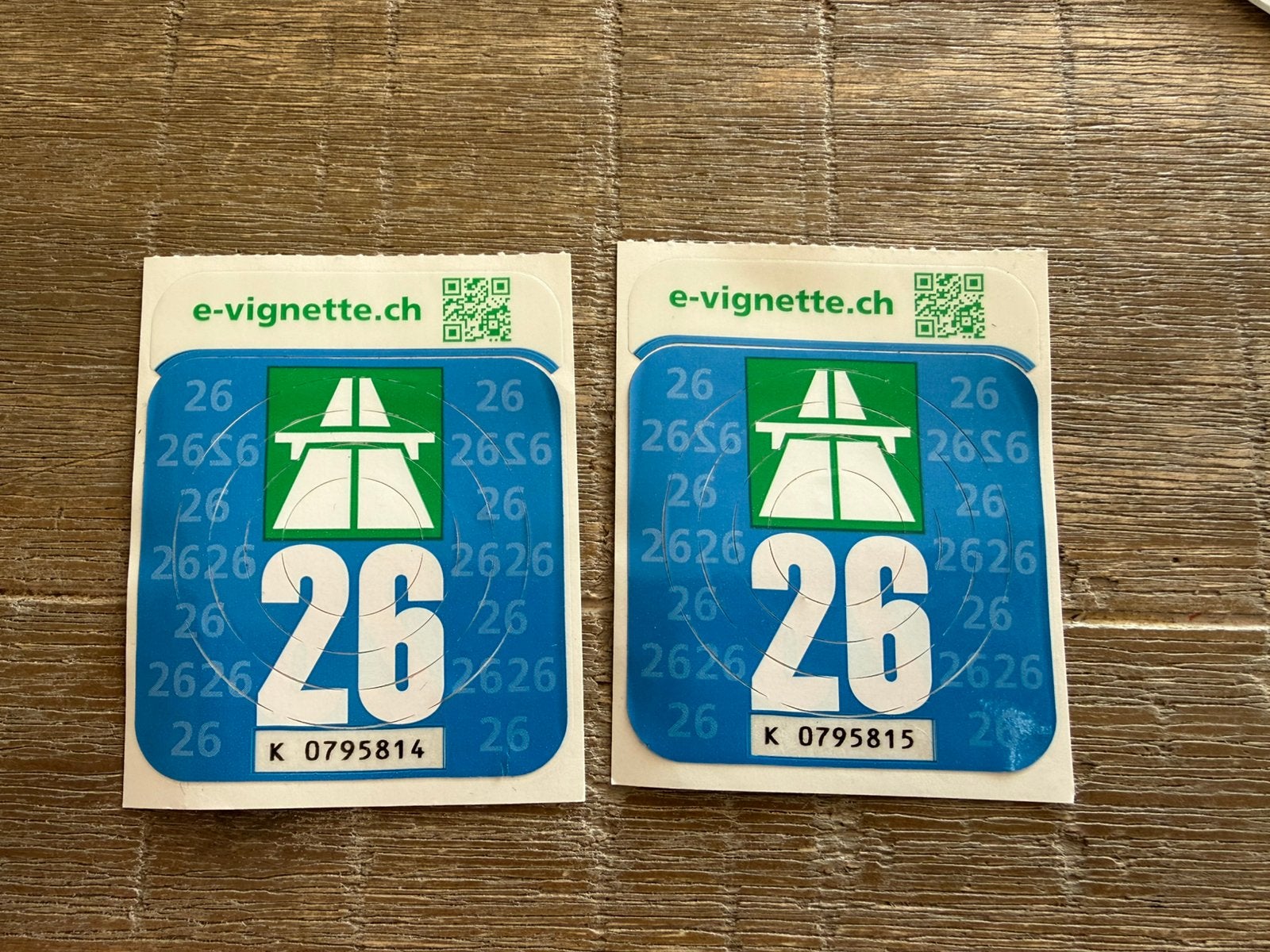 2 x Zwitserland Vignet, Tickets en Kaartjes, Drie personen of meer