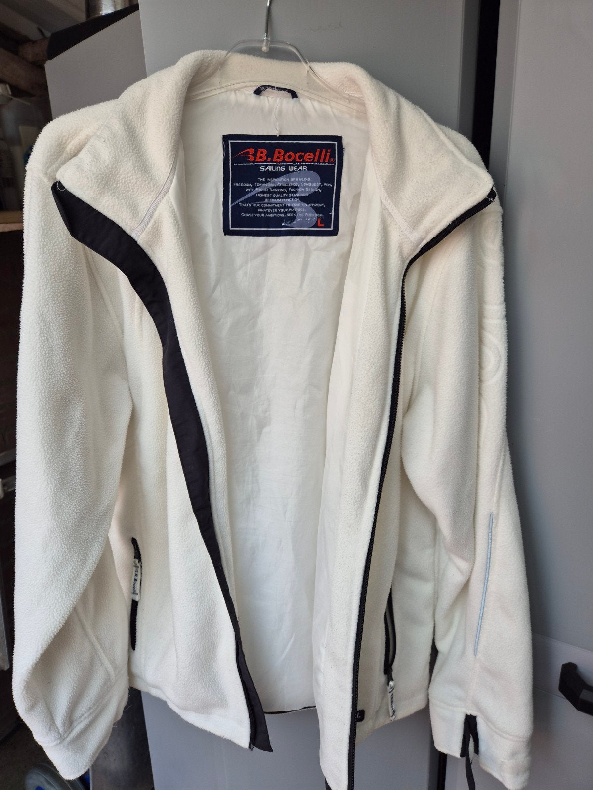 B.B. Bocelli Sailing Gear fleece jas maat L, Ophalen, Wit, Maat 42/44 (L), Gedragen