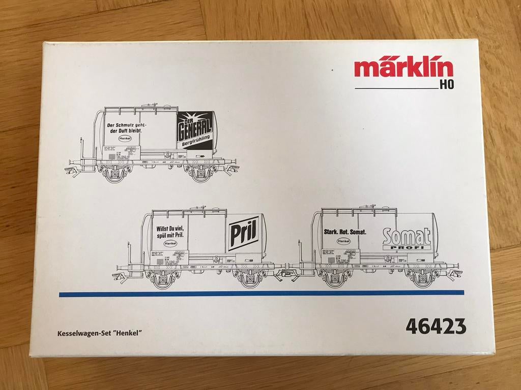 Te koop: Marklin 46423 Henkel ketelwagenset in OVP., Ophalen, Wisselstroom, Treinset, Zo goed als nieuw