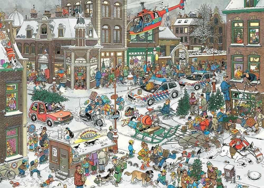 kerstmis jan van haasteren 1000 stukjes zgan, Ophalen, 500 t/m 1500 stukjes, Zo goed als nieuw, Legpuzzel