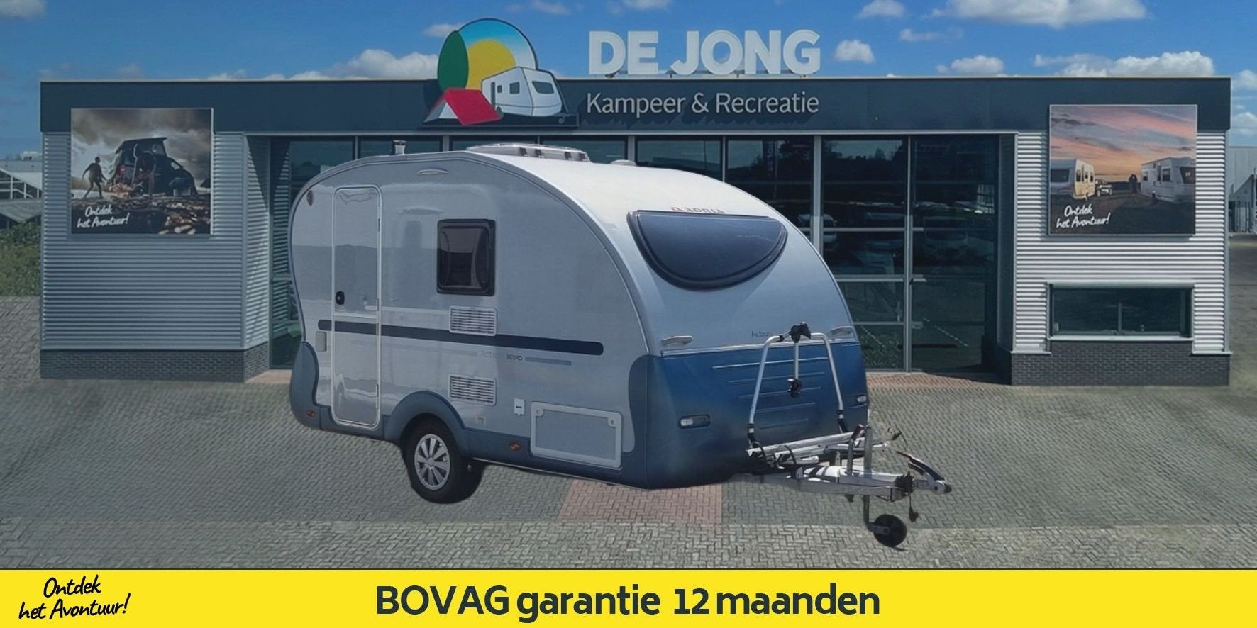 Adria Action 361 PD (bj 2017), Caravans en Kamperen, Caravans, Bedrijf, Adria, 5 tot 6 meter, Verkoop@dejongrecreatie.nl