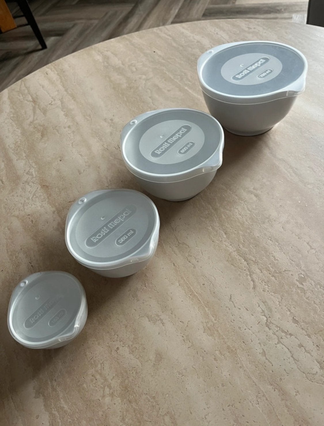 Rosti Mepal mengkommen set met deksels, Kunststof, Met deksel, Schaal, Rond