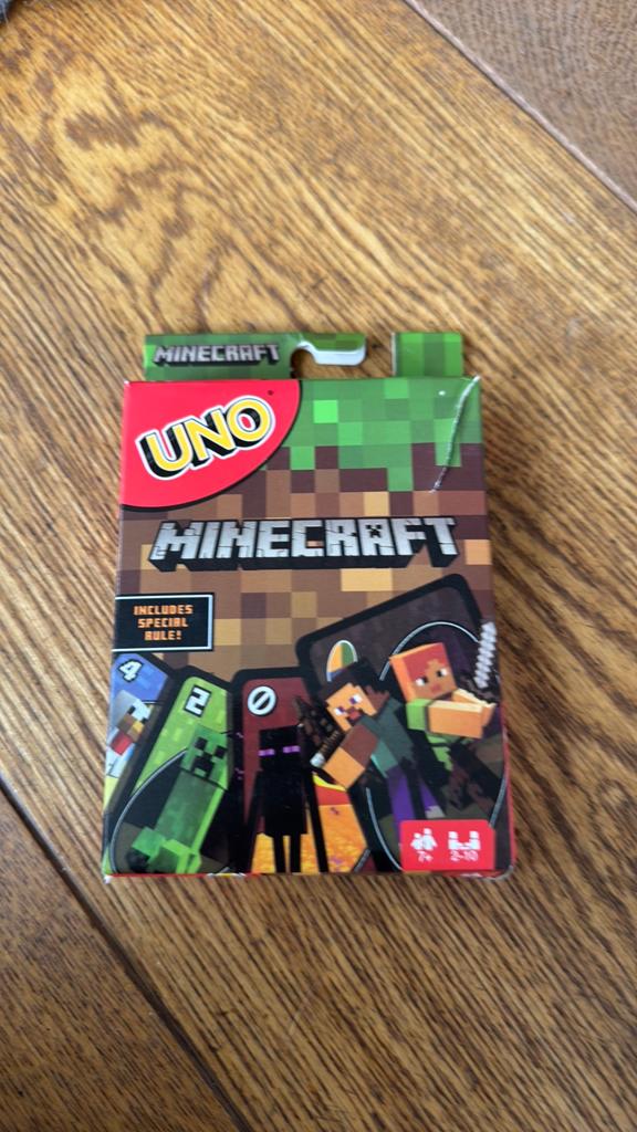 Minecraft Uno kaartspel, Ophalen of Verzenden, Zo goed als nieuw
