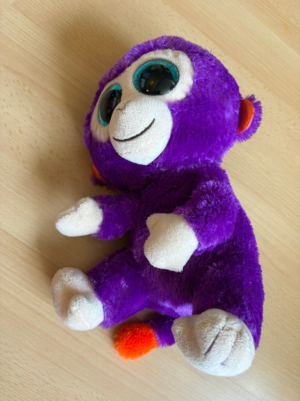 Ty Beanie Boo Grapes paarse aap knuffel, Paars, Ophalen of Verzenden, Middelgroot (20 tot 80 cm), Met label