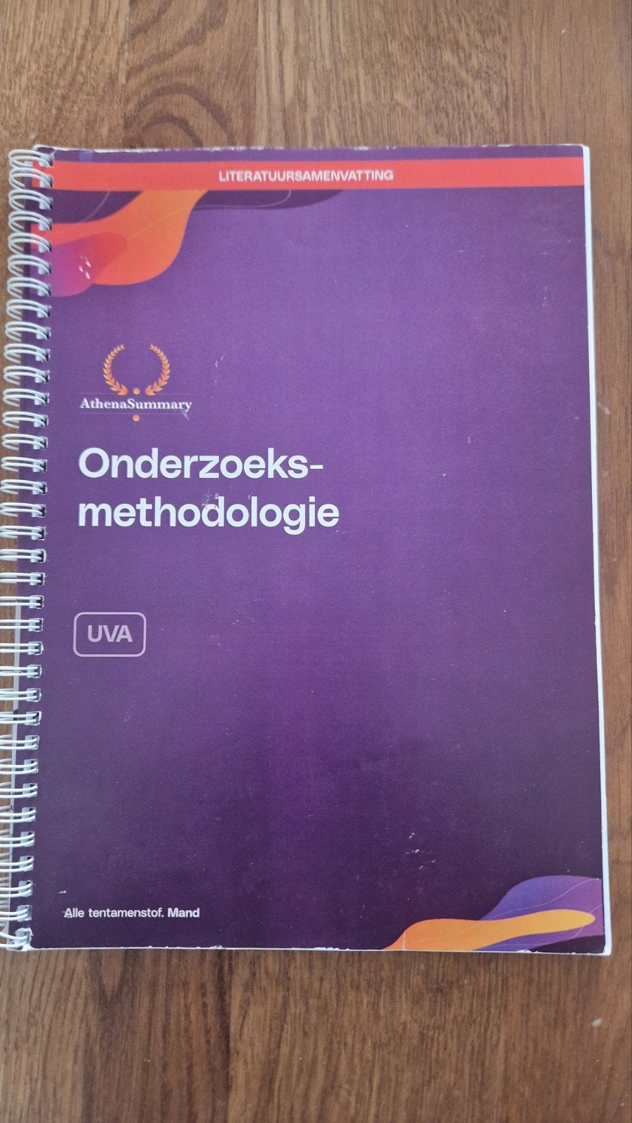 Onderzoeksmethodologie UVA - AthenaSummary, Boeken, AthenaSummary, Ophalen of Verzenden, Gamma, WO