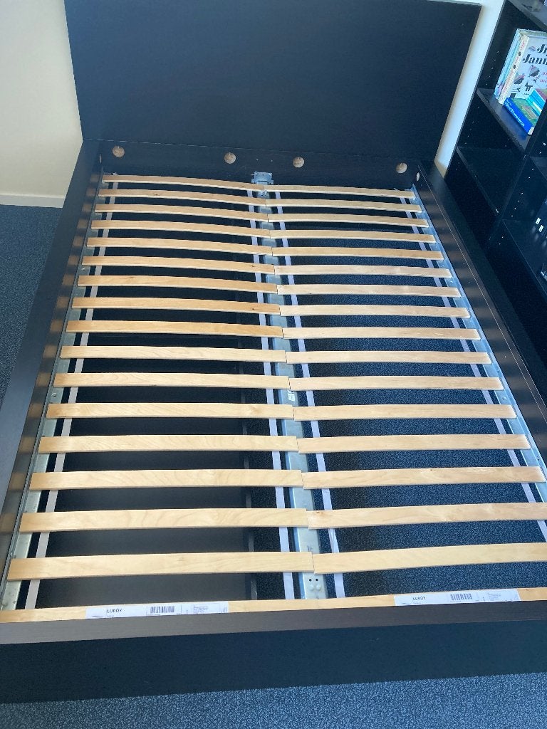 Zwart Ikea Malm bed 160. Afleveren mogelijk, Huis en Inrichting, Slaapkamer | Bedden, Gebruikt, Zwart, Tweepersoons, Ophalen of Verzenden