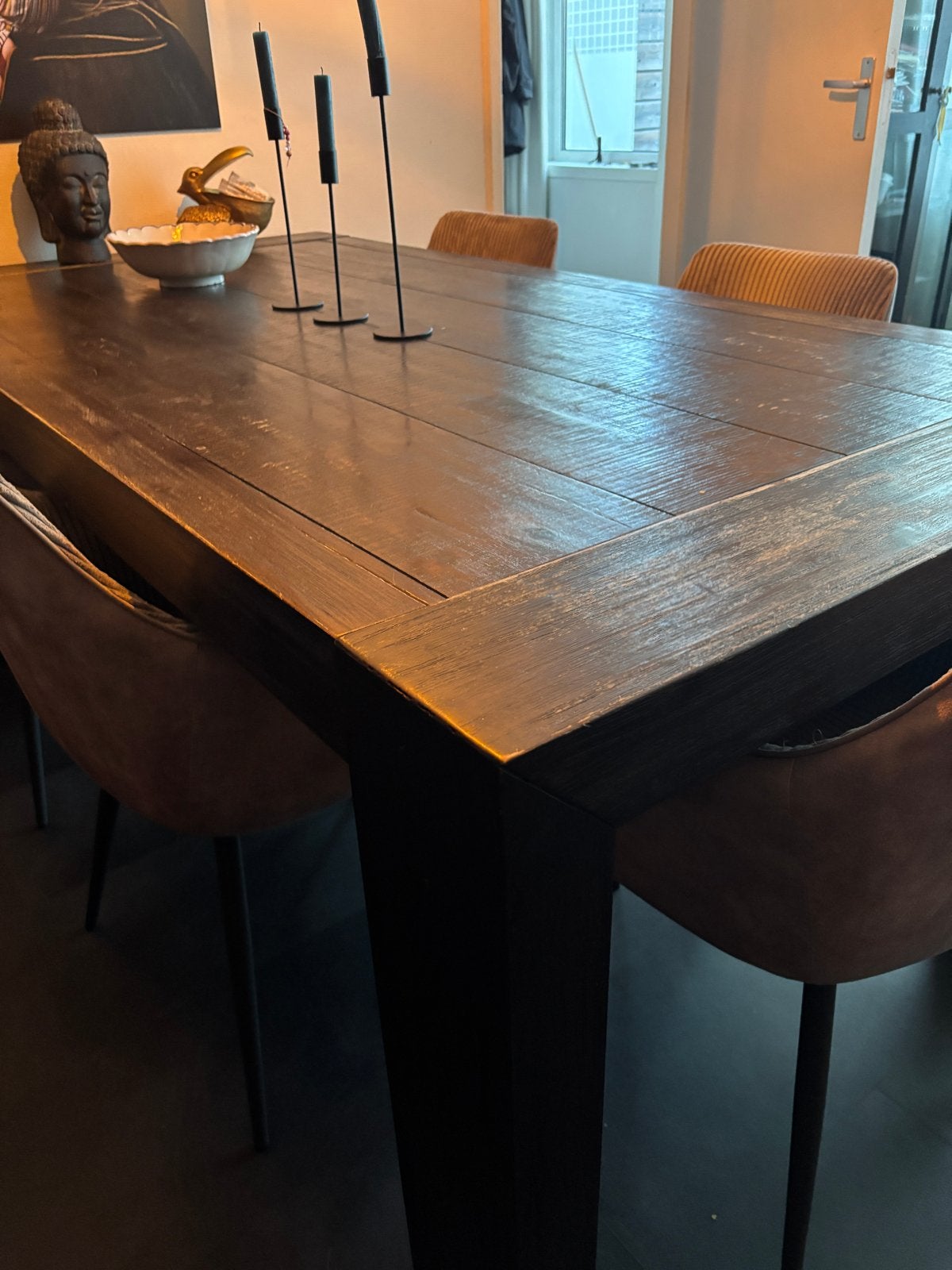 Robuuste acacia eettafel - 200x100 cm, Ophalen, Gebruikt, 50 tot 100 cm, 150 tot 200 cm