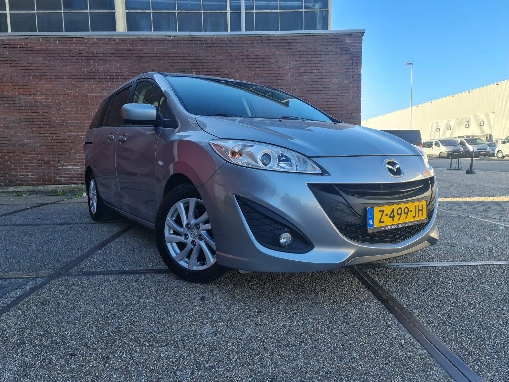 Mazda 5 2.0 110KW 2012 Grijs7 persoon, Auto's, Mazda, Voorwielaandrijving, Stof, 4 cilinders, 7 stoelen