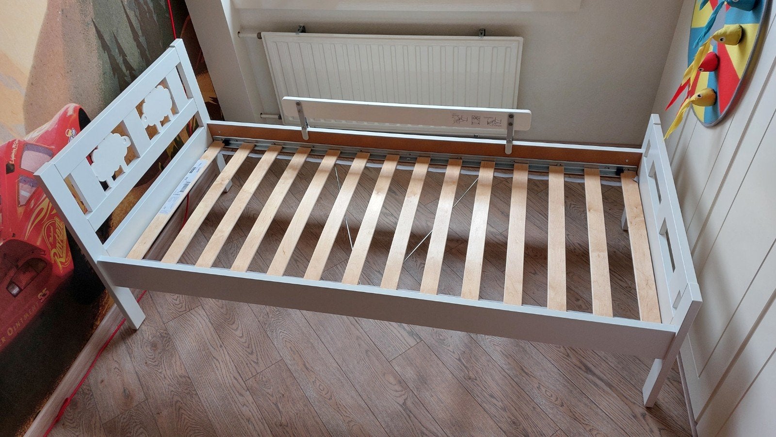 IKEA kinderbed met lattenbodem en uitvalbeveiliging, Ophalen, 70 tot 85 cm, Zo goed als nieuw, Lattenbodem