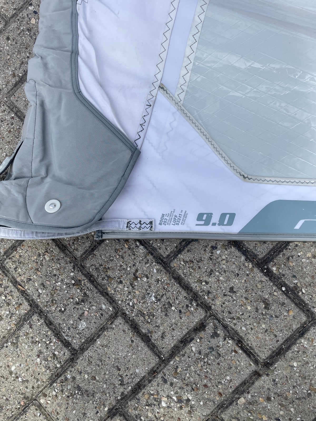 North Sails Ram F8 9.0m² windsurfzeil, Ophalen, Gebruikt, North Sails, 8 m² of meer