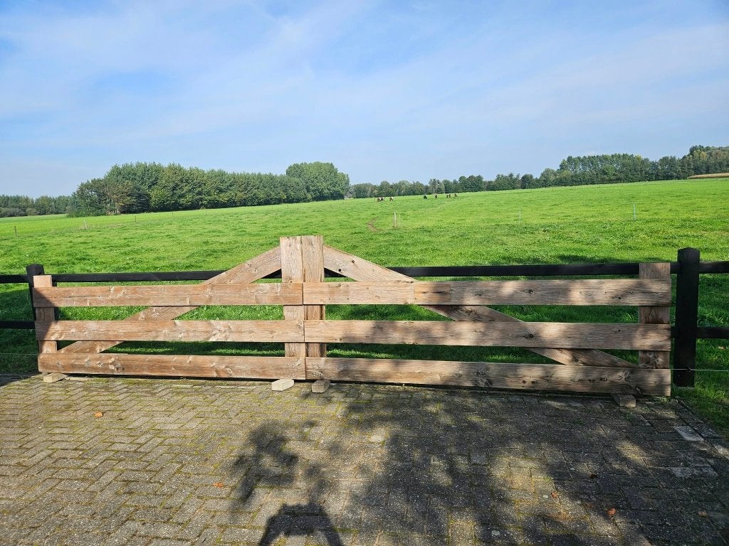 Douglas houten  toegangspoort, Tuin en Terras, Ophalen, Gebruikt, 100 tot 150 cm, Hout