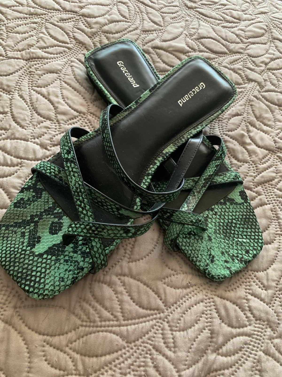 Nieuwe Graceland slippers maat 40 - Groene slangenprint in, Ophalen of Verzenden, Nieuw, Groen, Slippers