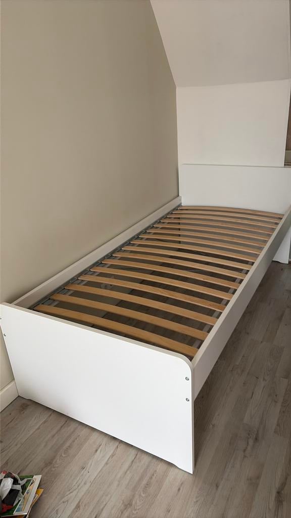 Ikea bed Släkt, Huis en Inrichting, 90 cm, Eenpersoons, Wit, Ophalen of Verzenden