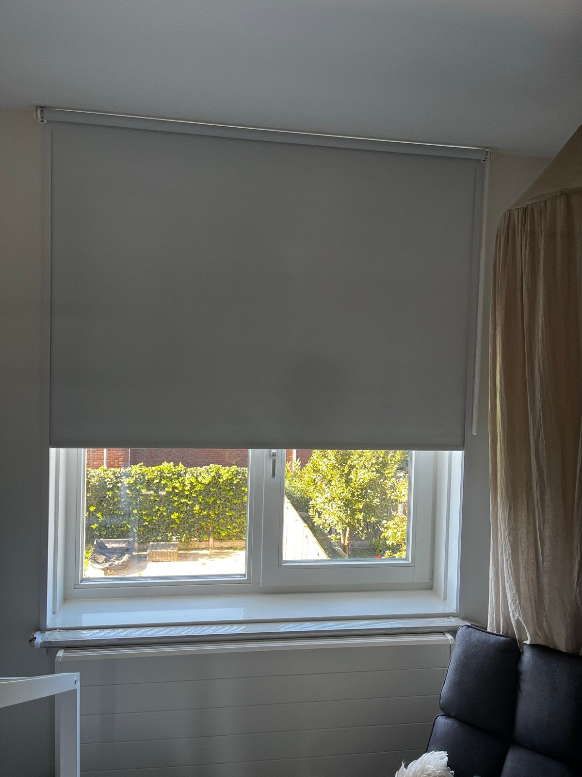 Ikea Fridans 180 x 195 (twee stuks) te koop!, Ophalen, Rolgordijn, Polyester, Grijs
