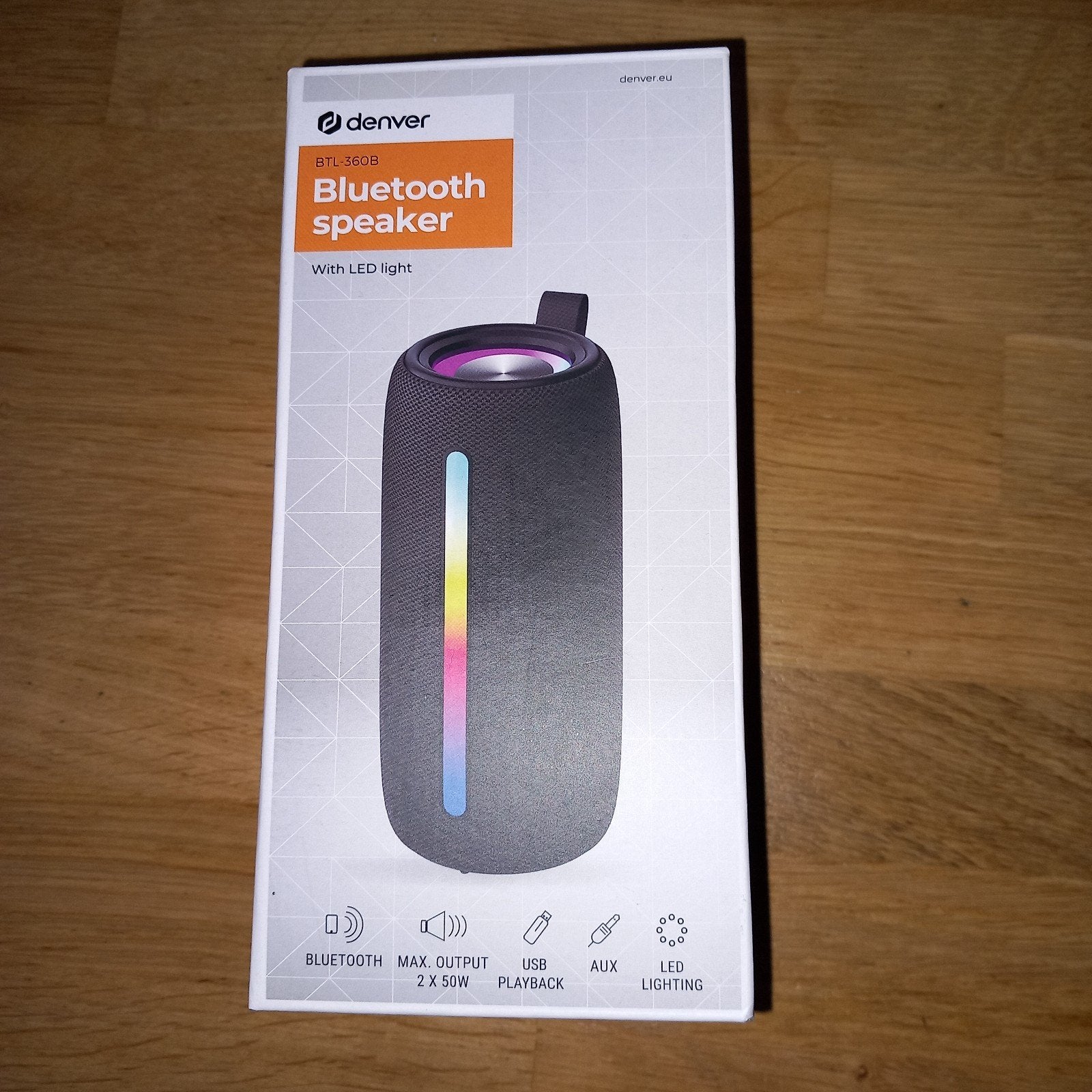 Denver BTL-360B Bluetooth Speaker met LED Licht, Overige merken, Nieuw, Ophalen of Verzenden, Draagbare speaker