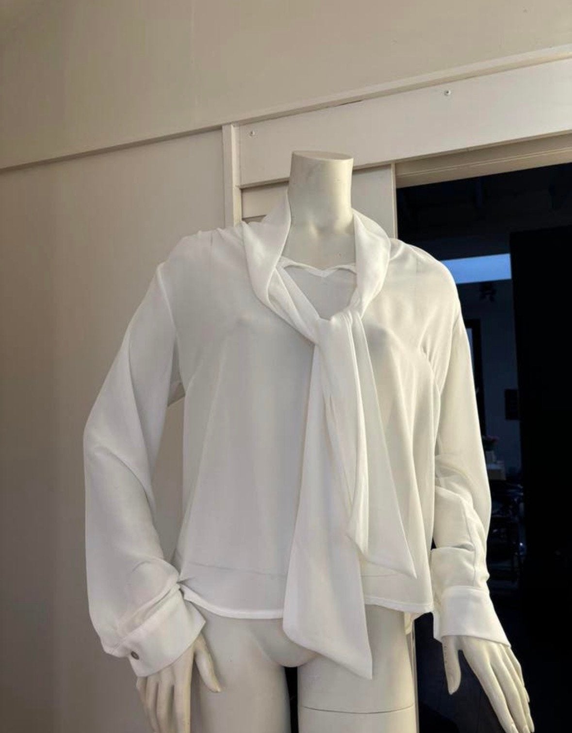 Aaiko blouse wit met strikkraag maat L, ., Wit, Maat 42/44 (L), Ophalen of Verzenden