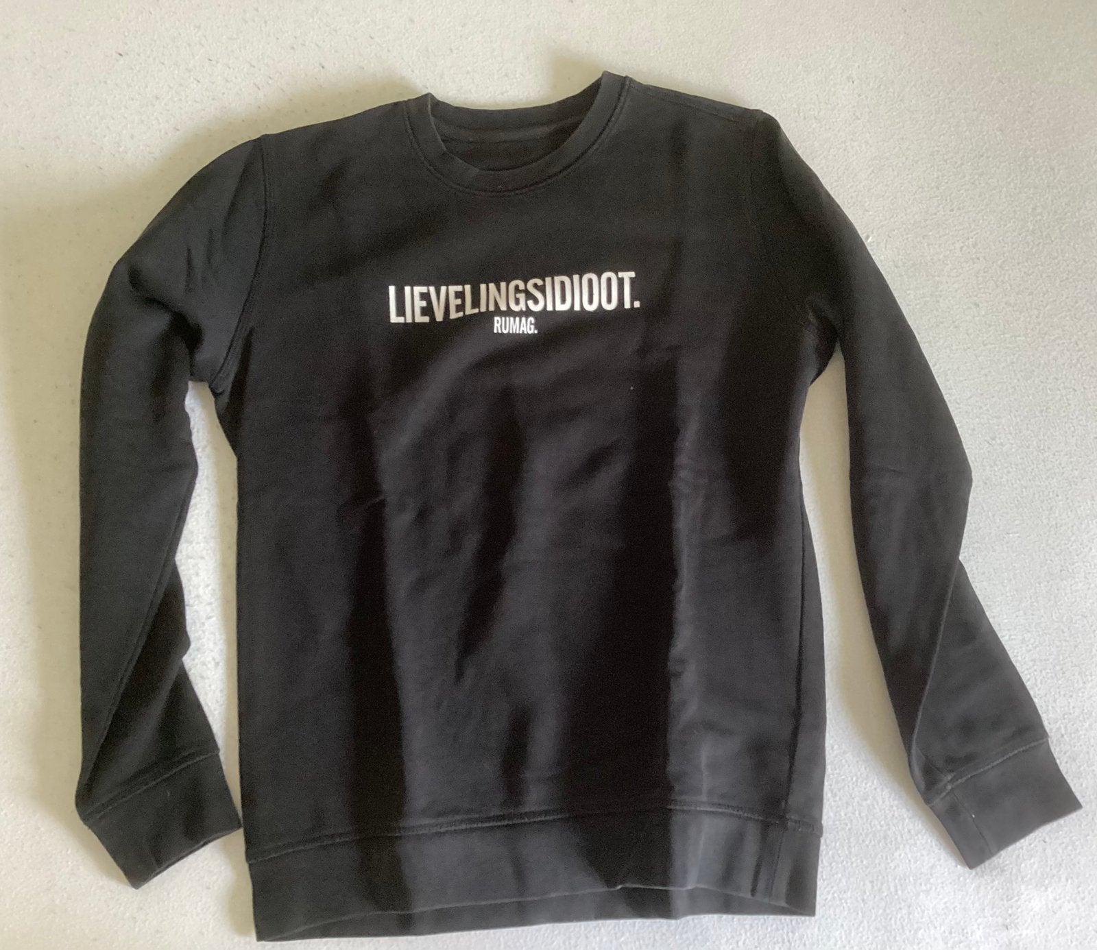 Rumag sweater Lievelingsidioot maat S, Ophalen of Verzenden, Zo goed als nieuw, Maat 46 (S) of kleiner, Zwart