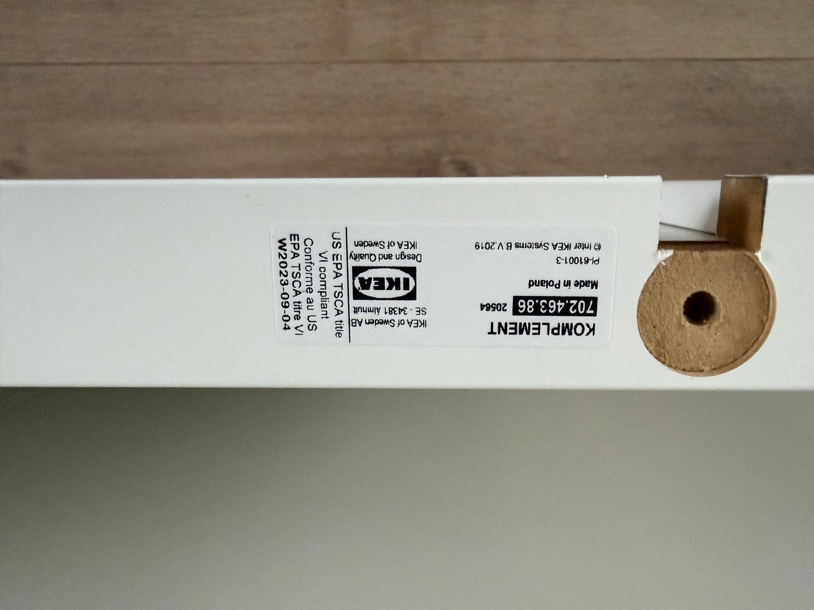 IKEA KOMPLEMENT Plank Wit - Zo goed als nieuw, Ophalen, 50 tot 100 cm, Zo goed als nieuw, Minder dan 100 cm