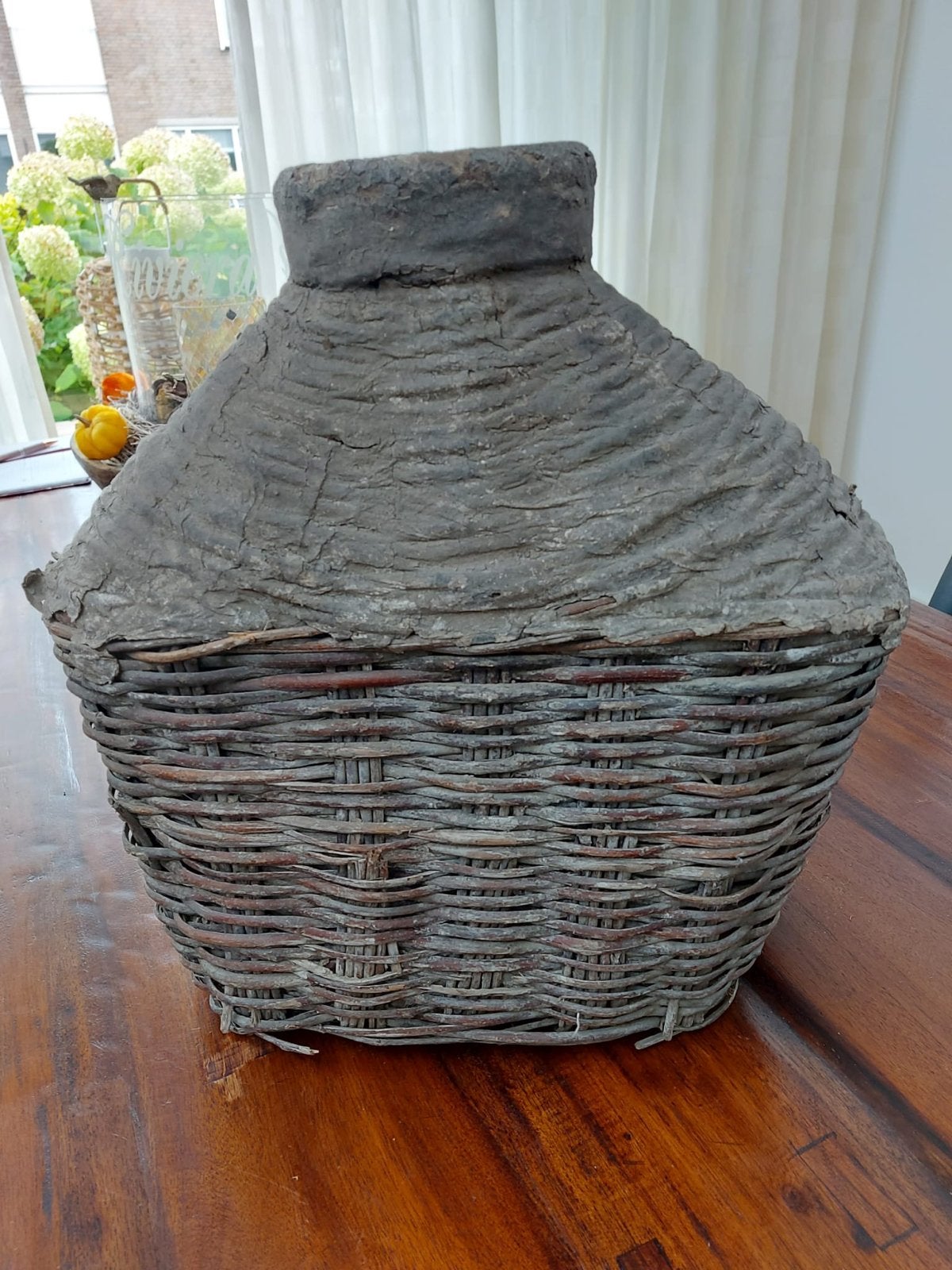 Oude leemmand, 44 cm hoog, 40 cm breed, Ophalen of Verzenden