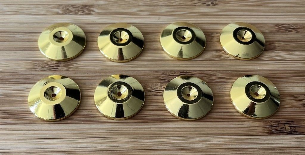 Speaker spike shoe/schotel set koper/gold (8 stuks), Overige merken, Overige typen, Nieuw, Ophalen of Verzenden