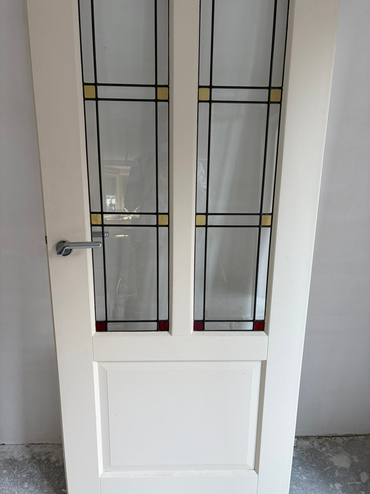 Glas in lood deur links draaiend, Ophalen, Binnendeur, 200 tot 215 cm, Glas