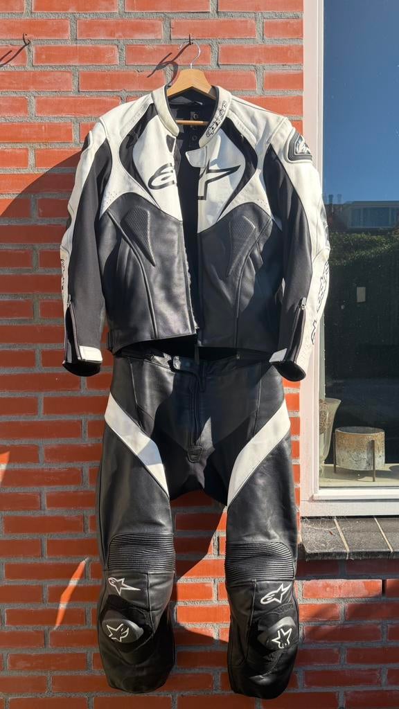 Alpinestars maat 50 2 delig leren motorpak, Ophalen, Tweedehands, Combipak