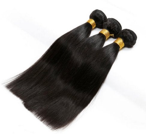 Zwarte Brazilian Virgin Human Hair Extensions Steil Haar, Verzenden, Nieuw, Pruik of Haarverlenging