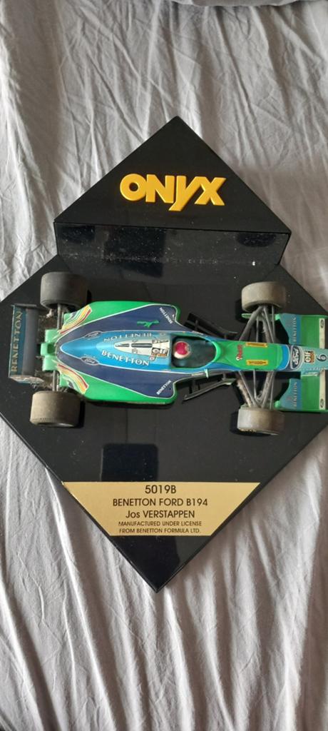 Jos verstappen benetton ford d194 mis wel een spiegeltje, Ophalen of Verzenden, Groter dan 1:32, Auto, Overige merken