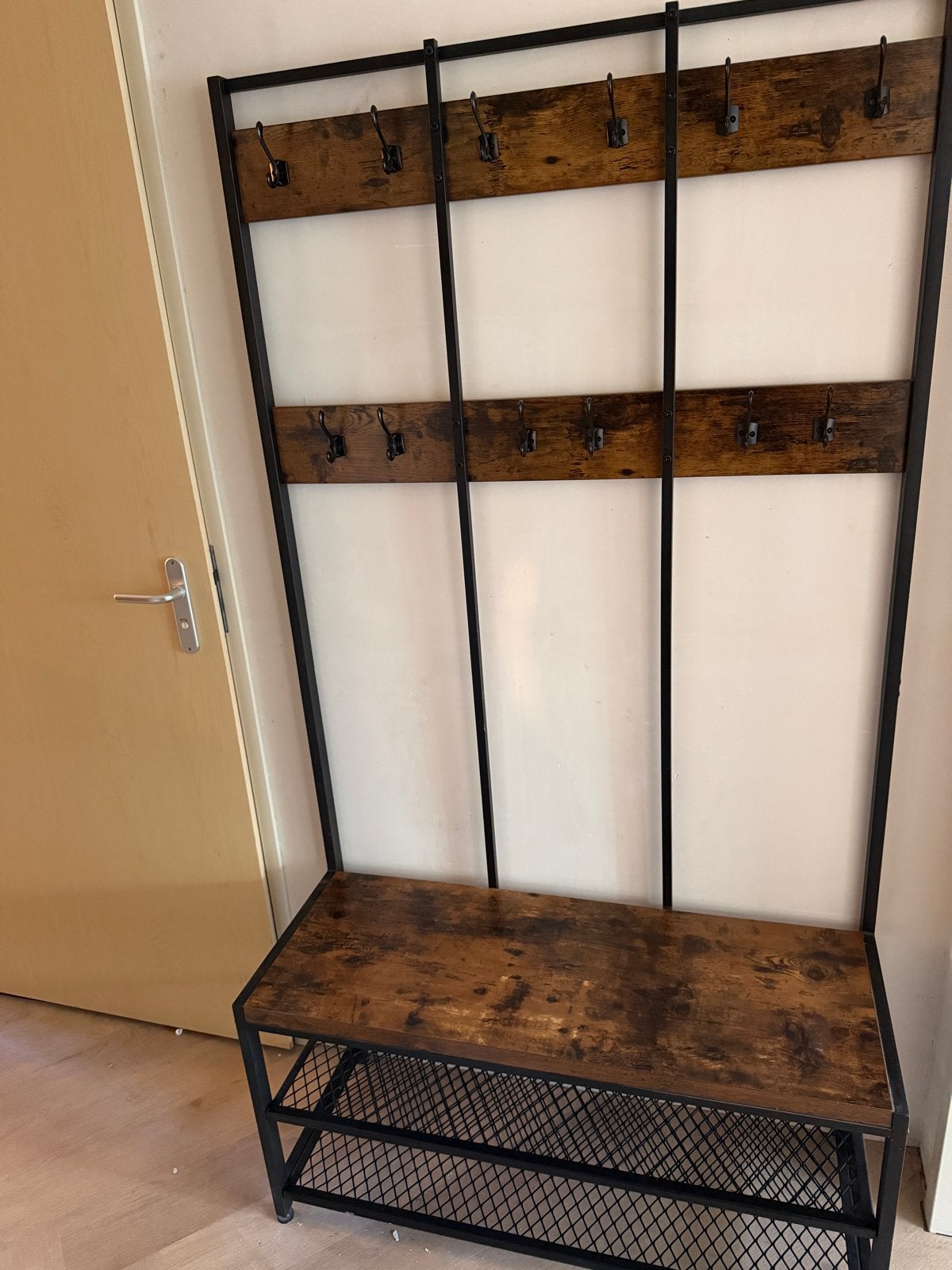 Kapstok met bankje en schoenenrek 100x185x40, Ophalen, Zo goed als nieuw, Staande kapstok, 150 tot 200 cm