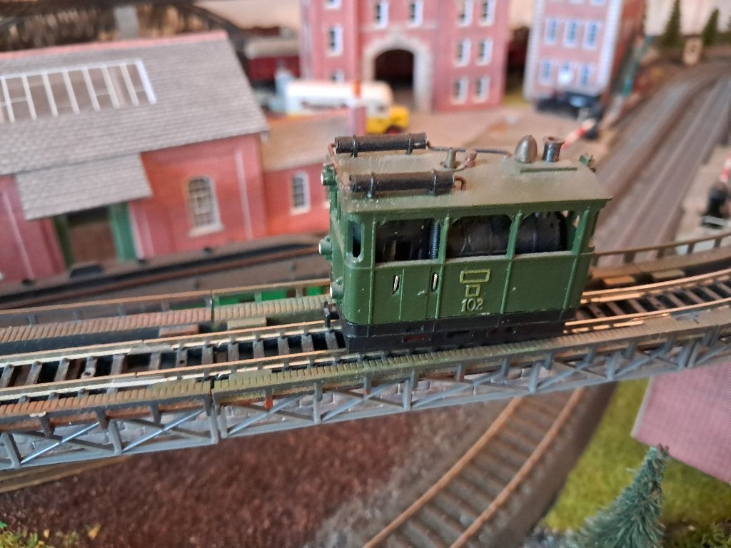 Jouef 1006 stoomtram 102 'Feurige Elias'., Overige merken, Gebruikt, Ophalen of Verzenden, Analoog