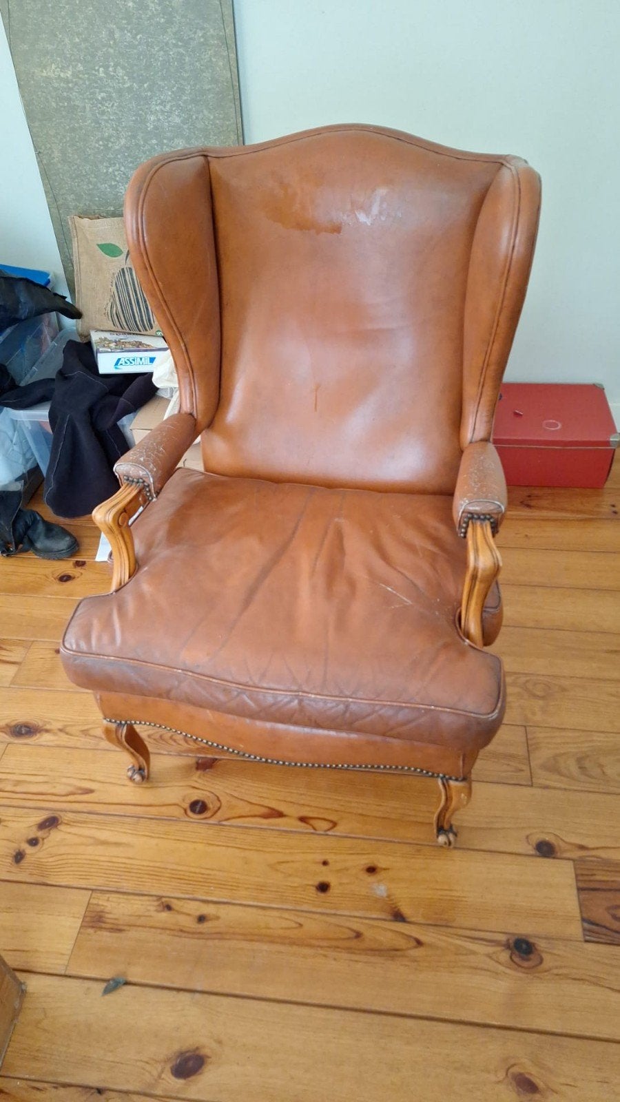 Leren fauteuil, Huis en Inrichting, Fauteuils, Ophalen, Gebruikt, Leer