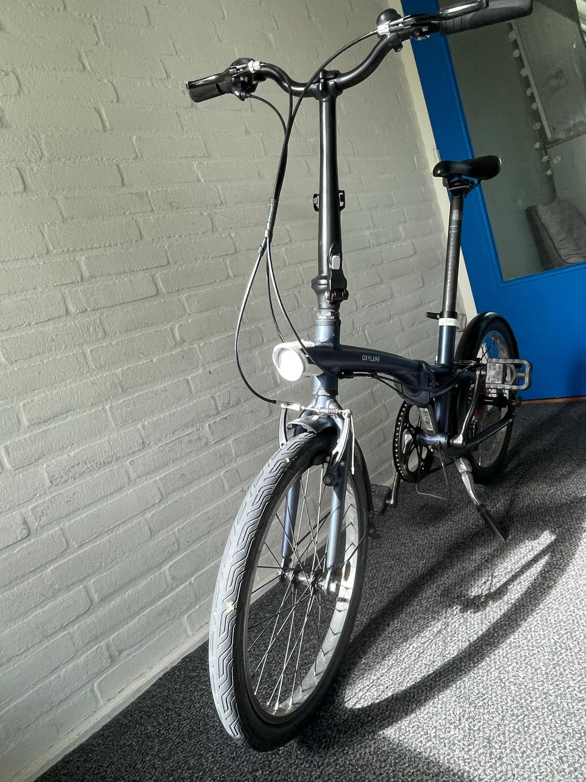Btwin Oxylane 120 Vouwfiets Donkerblauw, Overige merken, 20 inch of meer, Gebruikt, Velgrem