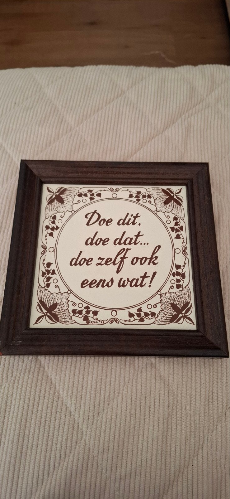 Tegel met spreuk Doe dit doe dat doe zelf ook eens wat, Huis en Inrichting, Ophalen of Verzenden