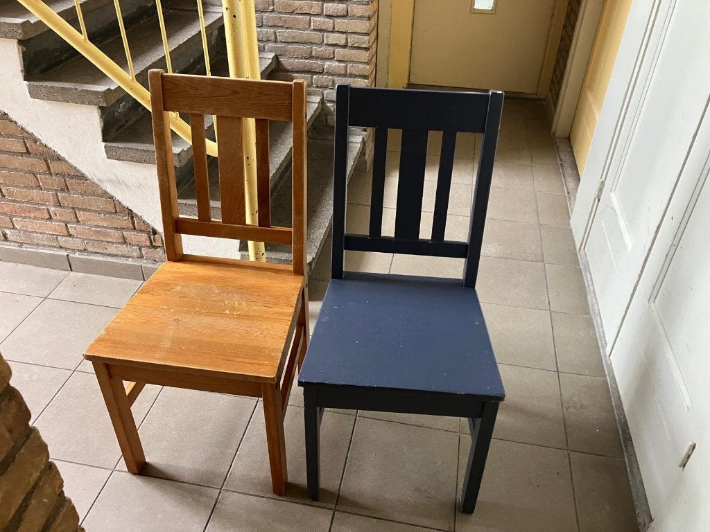 Zes onverslijtbare Ikea eetkamerstoelen jaren '80, Huis en Inrichting, Ophalen, Gebruikt, Overige kleuren, Vijf, Zes of meer stoelen