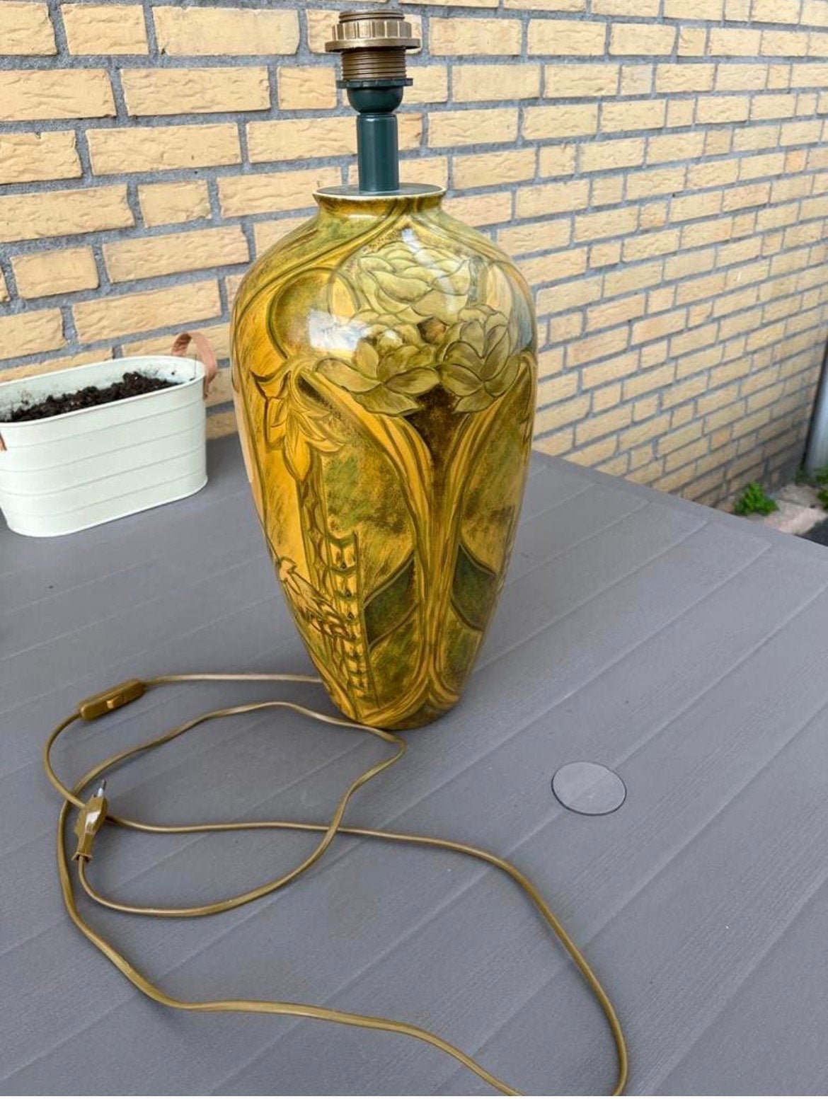 Vintage Kullmann Tafellamp - Art Nouveau Stijl, Antiek en Kunst, Ophalen