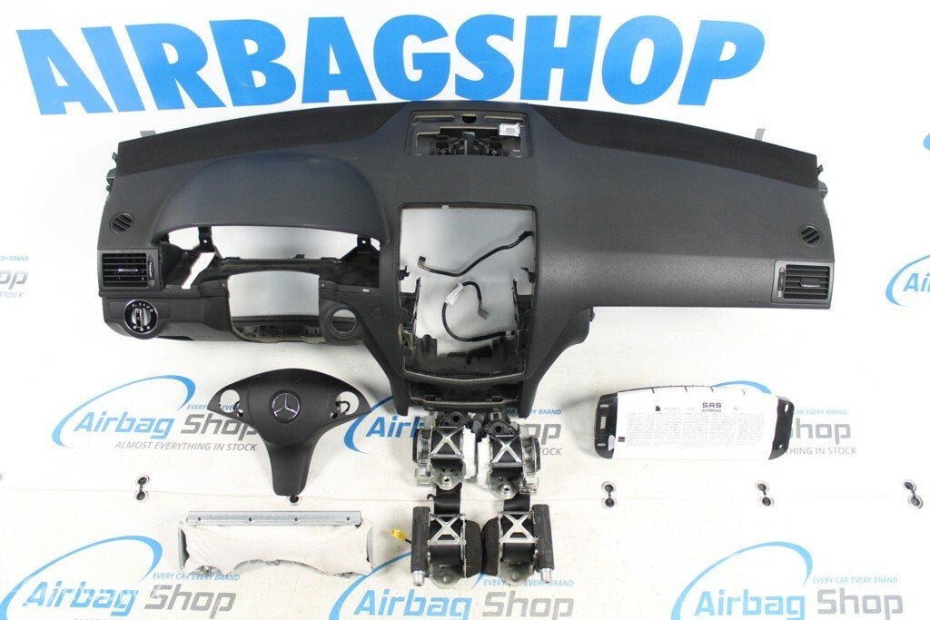Airbag set - Dashboard 3 spaak Mercedes C klasse W204 (2007-, Auto-onderdelen, Dashboard en Schakelaars, Gebruikt, Ophalen of Verzenden